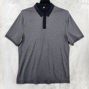 Lululemon Mens Xl Performance Polo Shirt Gray‎ Black Lightweight